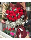 23 Adet Cipsofilyalı Kırmızı Gül Buketi