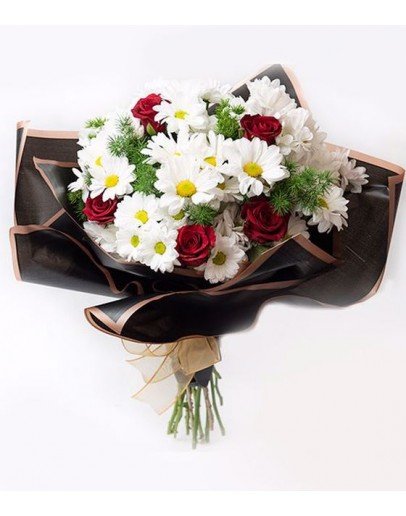 Papatya ve Güller Çiçek Buketi